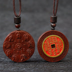 Fortune Jewel Lightning Struck Jujube Wood Yin Yang Bagua Mountain Ghosts Spend Money Protection Necklace Pendant Fortune Jewel