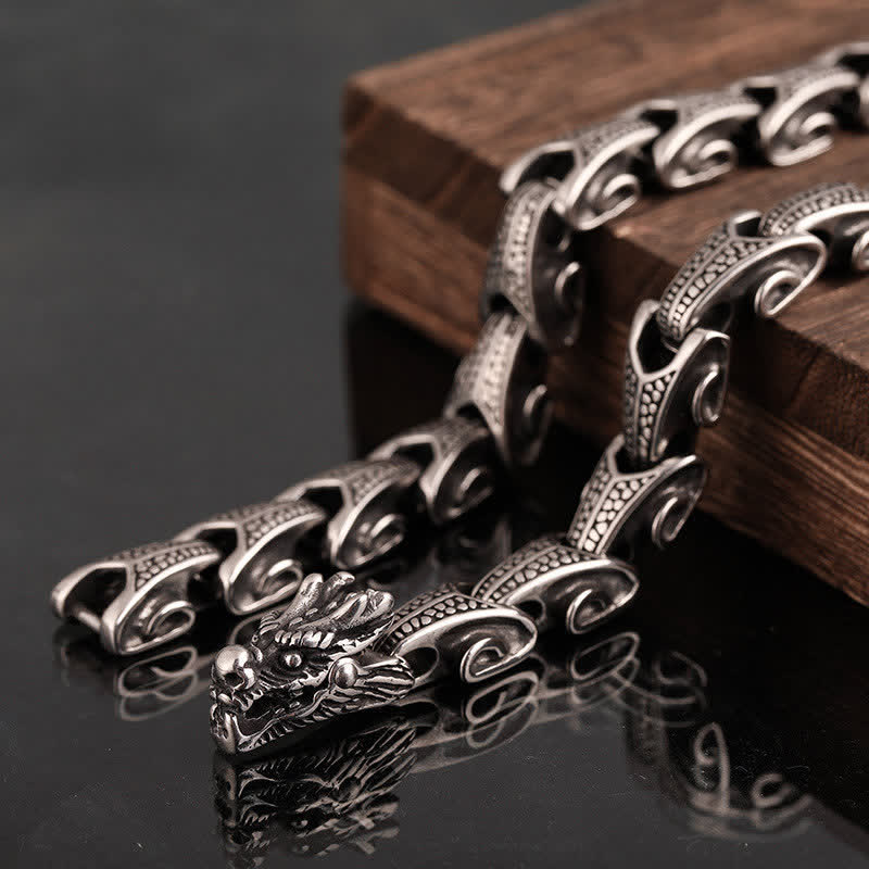 Fortune Jewel Dragon Pattern Titanium Steel Protection Necklace Pendant Bracelet Fortune Jewel