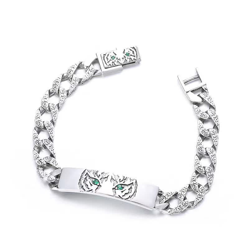 Fortune Jewel Tiger Copper Luck Cuff Chain Bracelet