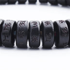 Fortune Jewel Tibetan Coconut Shell Beads Engraved Om Mani Padme Hum Mantra Happiness Bracelet