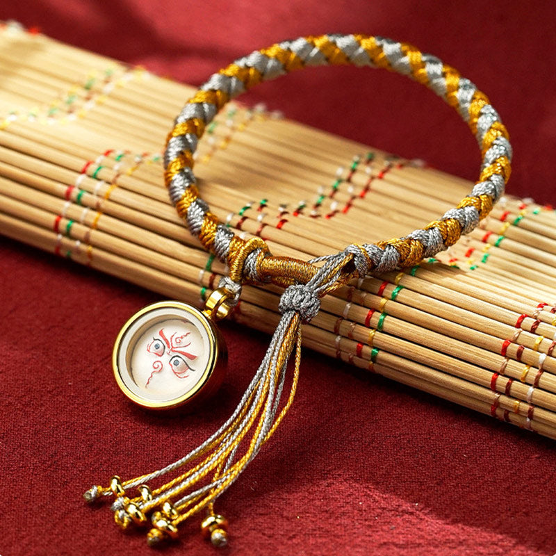 Fortune Jewel Handmade Tibetan Five God Of Wealth Dragon Scale Rope Luck Braid Bracelet