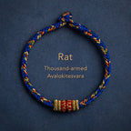 Fortune Jewel Tibet Handmade Chinese Zodiac Natal Buddha Luck Strength Braided String Bracelet