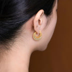 Fortune Jewel Crescent Moon Jade Prosperity Drop Earrings