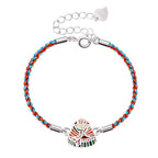 Fortune Jewel 925 Sterling Silver Zongzi Pattern Luck Multicolored Handcrafted Bracelet