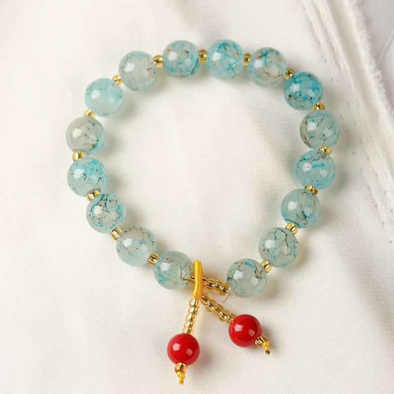 Fortune Jewel Liuli Glass Bead Blessing Harmony Bracelet