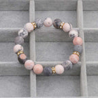 Fortune Jewel Anxiety Stress Healing Crystal Zebra Jasper Bead Bracelet