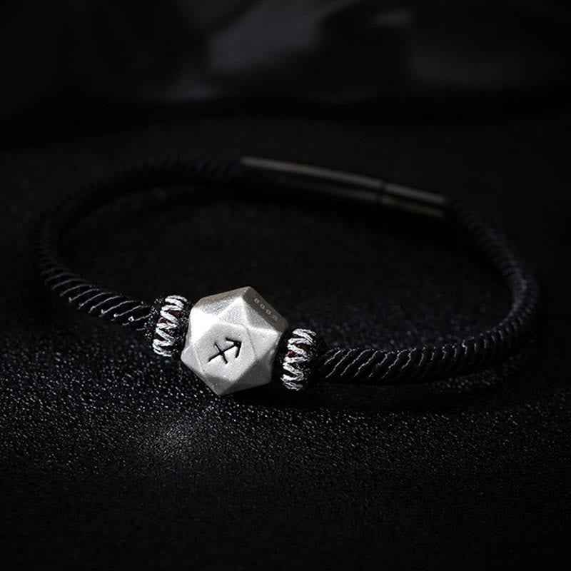 Fortune Jewel 999 Sterling Silver 12 Constellations of the Zodiac Protection Handmade String Bracelet