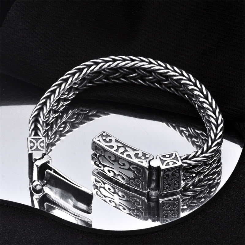 Fortune Jewel Retro Vine Totem Pattern Braided Healing Chain Bracelet