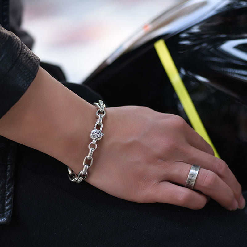 Fortune Jewel 925 Sterling Silver Six True Words Wisdom Calm Bracelet