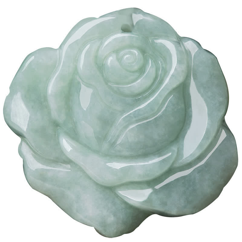 Fortune Jewel Lotus Pattern Jade Abundance Prosperity Necklace String Pendant Fortune Jewel