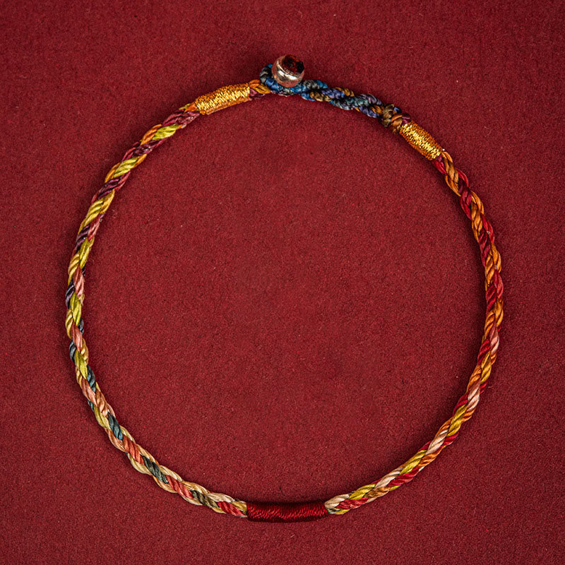 Fortune Jewel Handmade Five Color Thread Luck Couple Child Adult Bracelet