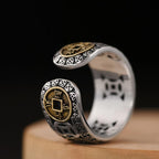 Fortune Jewel Five-Emperor Coins Balance Adjustable Ring