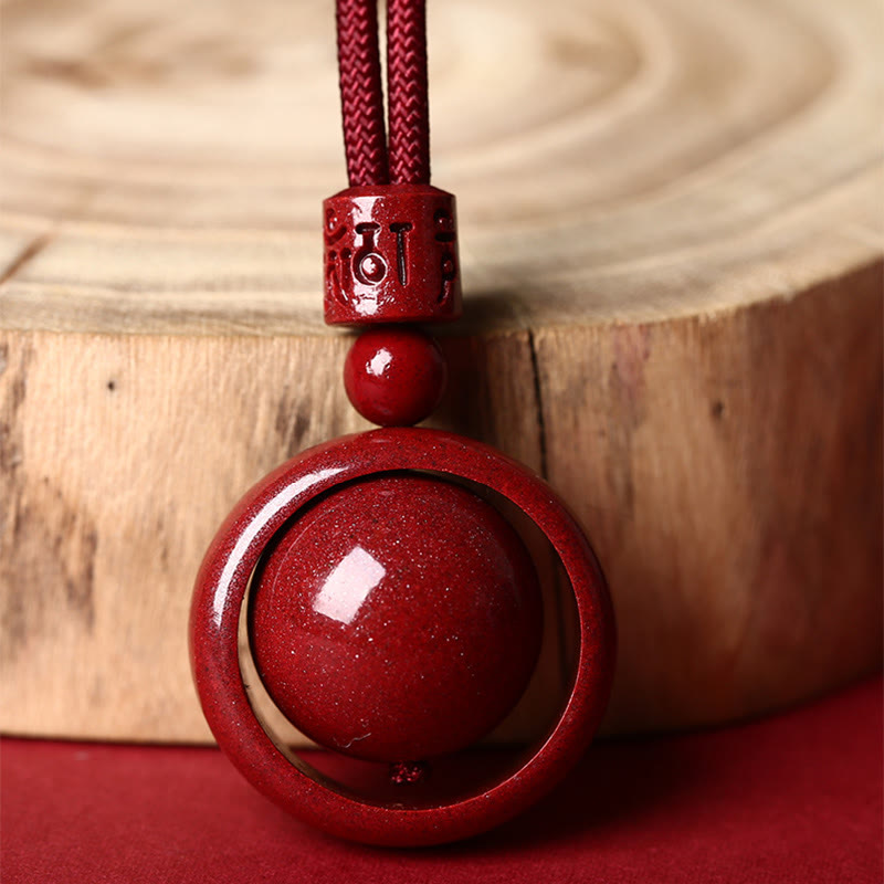 Fortune Jewel Cinnabar Om Mani Padme Hum PiXiu Blessing Lucky Bead Necklace Pendant