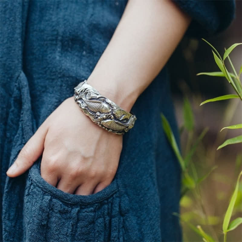 Fortune Jewel Fortune Jewel Koi Fish Lotus Luck Wealth Bracelet Bangle