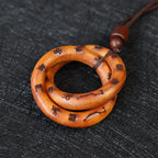 Fortune Jewel Lightning Struck Jujube Wood Taoist Yin Yang Ring Qiankun Circle Leizu Taboo Luck Necklace Pendant Fortune Jewel