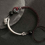 Fortune Jewel 925 Sterling Silver Auspicious Dragon Success Handcrafted Braided Bracelet