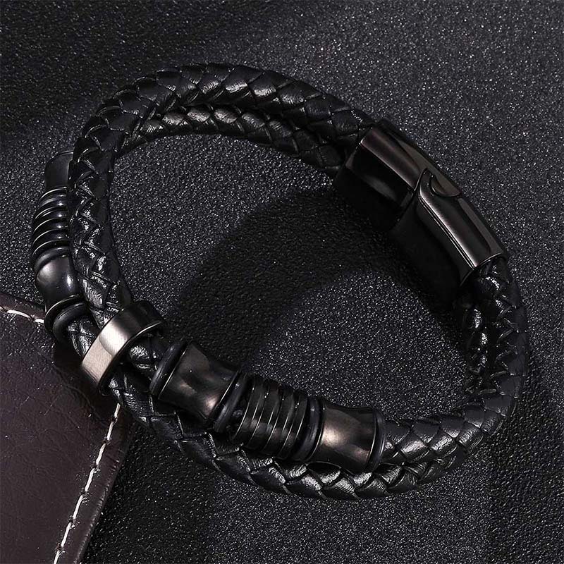 Fortune Jewel Layered Leather Weave Fortune Bracelet