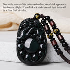 Fortune Jewel Tibetan Positive Rainbow Obsidian PiXiu Necklace