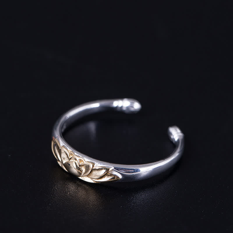 Fortune Jewel 925 Sterling Silver Lotus Flower New Beginning Ring Fortune Jewel