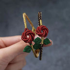 Fortune Jewel Rose Flower Rope Eight Thread Peace Knot Luck Handmade Bracelet
