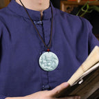 Fortune Jewel Chinese Zodiac Dragon Jade Success Amulet String Necklace