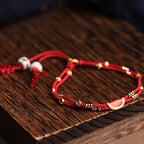 Fortune Jewel Handmade Cinnabar Dumplings Design Luck Braided Red Rope Bracelet