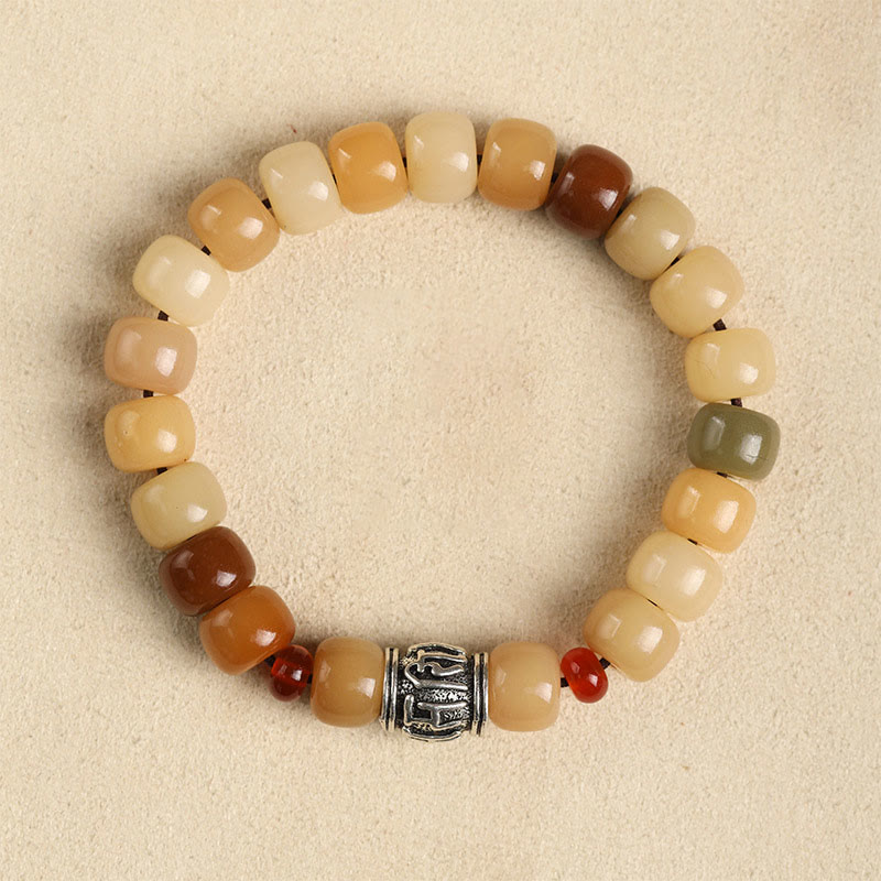 Fortune Jewel Natural Bodhi Seed The Lord of the Corpse Forest Om Mani Padme Hum Wisdom Bracelet
