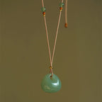 Fortune Jewel Natural Jade Luck Prosperity Necklace Pendant (Random Color)