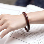 Fortune Jewel Tibetan Small Leaf Red Sandalwood Ebony Green Sandalwood Protection Bracelet Bangle