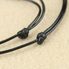 Fortune Jewel Red Agate Bead Confidence Leather Rope Necklace Pendant