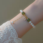 Fortune Jewel Natural Pearl Hetian Jade Happiness Wisdom Bead Bracelet
