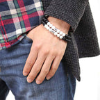 Fortune Jewel 12 Constellations of the Zodiac Natural Frosted Stone White Turquoise Bead Fortune Bracelet