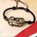 Fortune Jewel Natural Obsidian Amethyst Citrine PiXiu Cooper Coin Wealth Bracelet