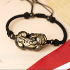 Fortune Jewel Natural Obsidian Amethyst Citrine PiXiu Cooper Coin Wealth Bracelet