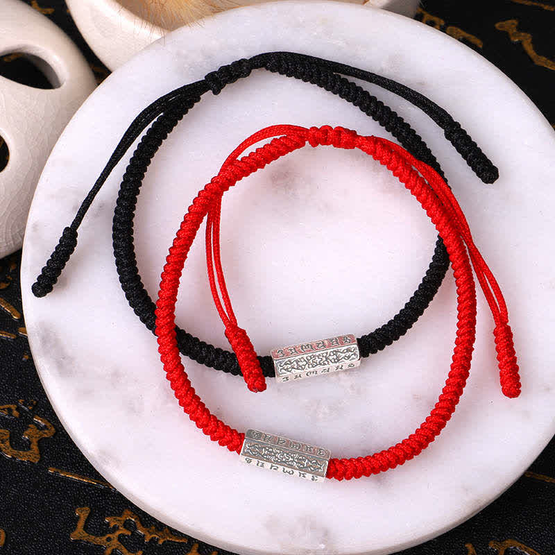 Fortune Jewel Om Mani Padme Hum Luck Protection Red String Bracelet