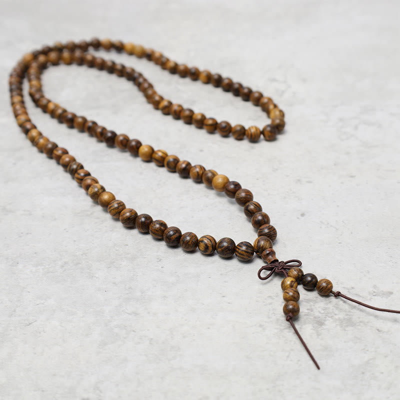 Fortune Jewel 108 Mala Beads Bracelet Prayer Meditation Sandalwood Elastic