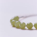 Fortune Jewel 925 Sterling Silver Hetian Jade Bead Luck Chain Bracelet