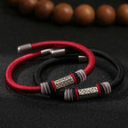 Fortune Jewel 925 Sterling Silver Om Mani Padme Hum Peace Red String Bracelet