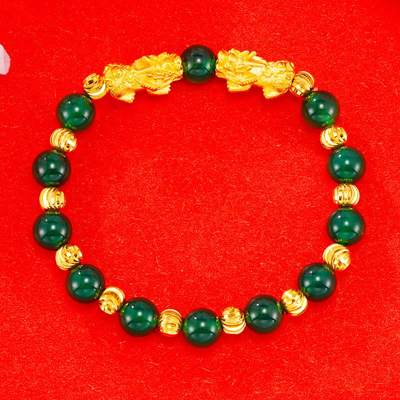 Fortune Jewel Electroplating Golden Double Pixiu Wealth Bracelet