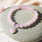 Fortune Jewel Natural Quartz Love Heart Healing Beads Bracelet