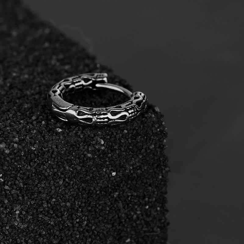 Fortune Jewel Retro Pattern Titanium Steel Balance Earrings