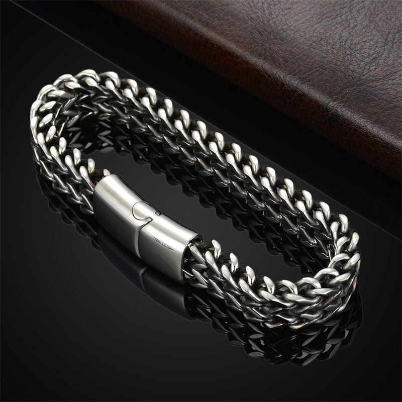 Fortune Jewel Fish Scale Magnetic Buckle Titanium Steel Balance Bracelet Bangle