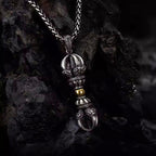 Fortune Jewel Tibetan Dorje Vajra Design Wealth Necklace Pendant