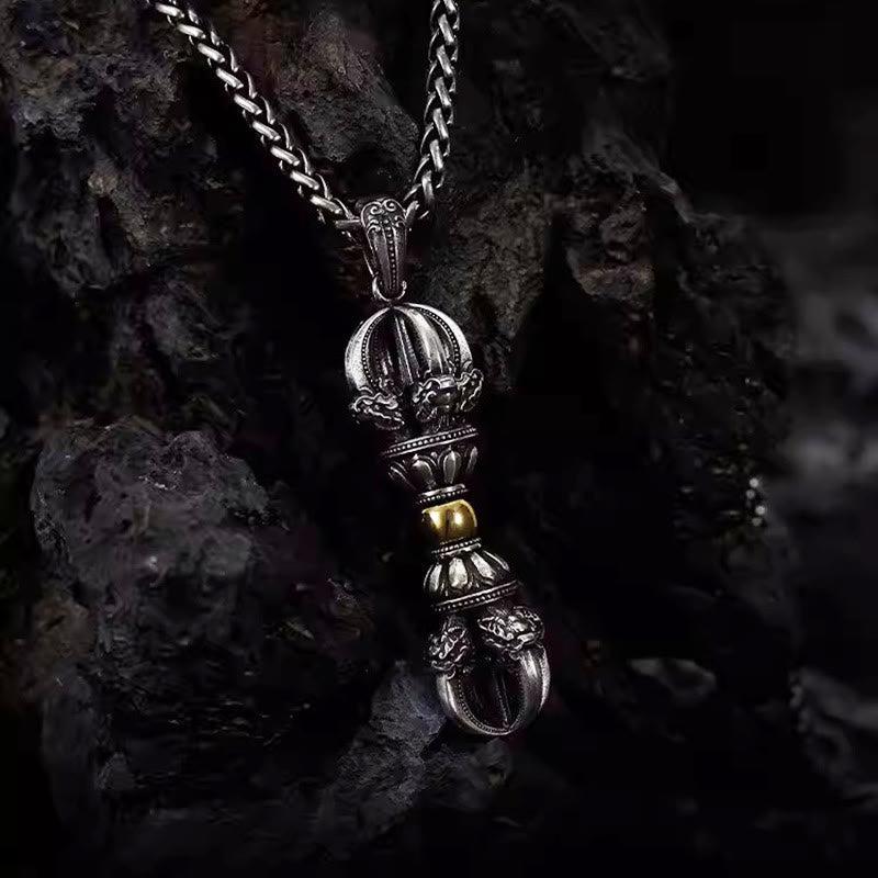 Fortune Jewel Tibetan Dorje Vajra Design Wealth Necklace Pendant