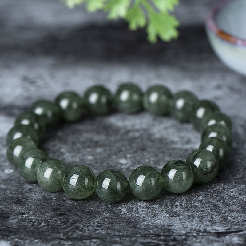 Fortune Jewel Natural Green Crystal Blessing Wealth Bracelet