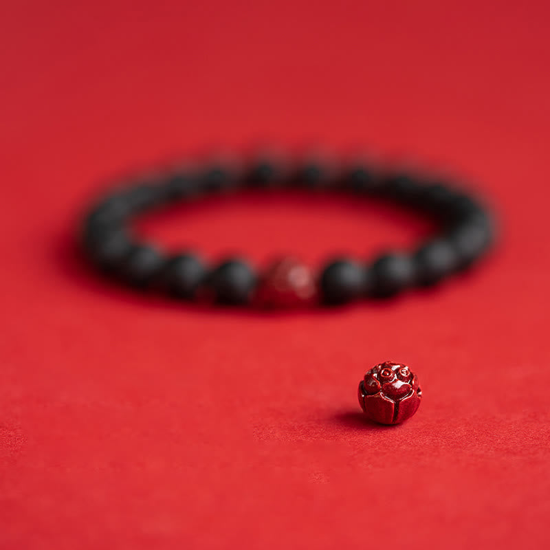 Fortune Jewel Tibetan Cypress Cinnabar Lotus Healing Bracelet
