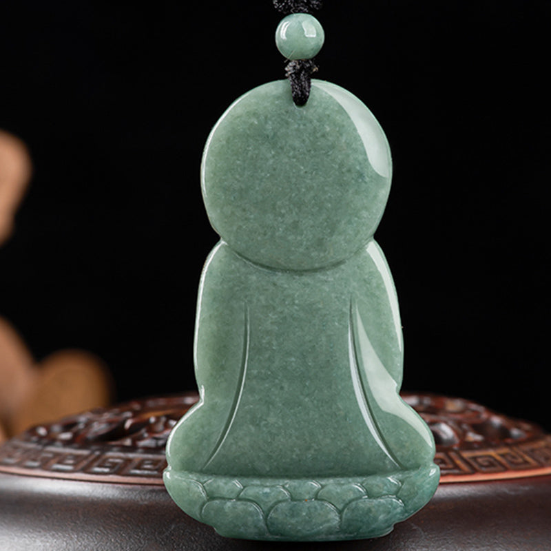 Fortune Jewel Amitabha Buddha Jade Amulet Compassion String Necklace Fortune Jewel
