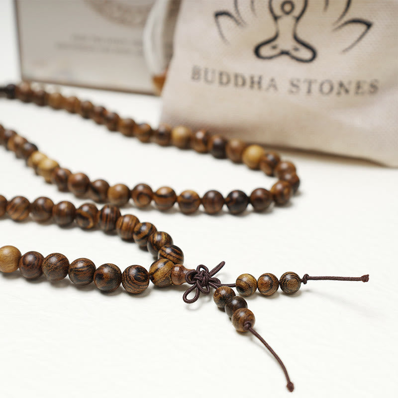 Fortune Jewel 108 Mala Beads Bracelet Prayer Meditation Sandalwood Elastic
