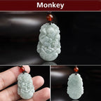 Fortune Jewel Natural Jade 12 Chinese Zodiac Sucess Pendant Necklace Fortune Jewel