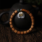 Fortune Jewel Sandalwood Jade Elephant Protection Bracelet